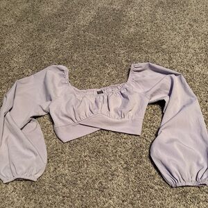 SHEIN Lavender Puff Sleeve Blouse